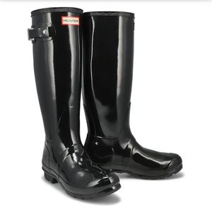 Hunter women's tall gloss rain/winter boots